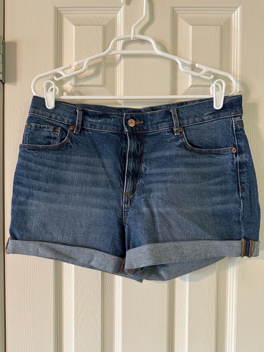 LOFT Blue Rolled Cuff Denim Shorts